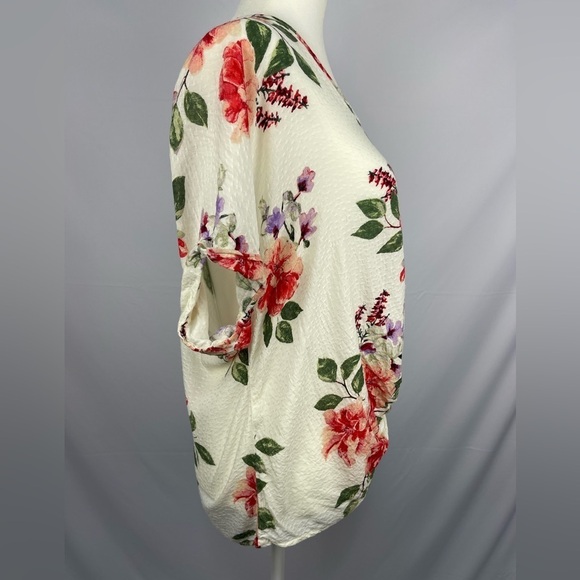 Kaileigh white and floral rossano knot detail blouse women’s size M - Picture 4 of 11